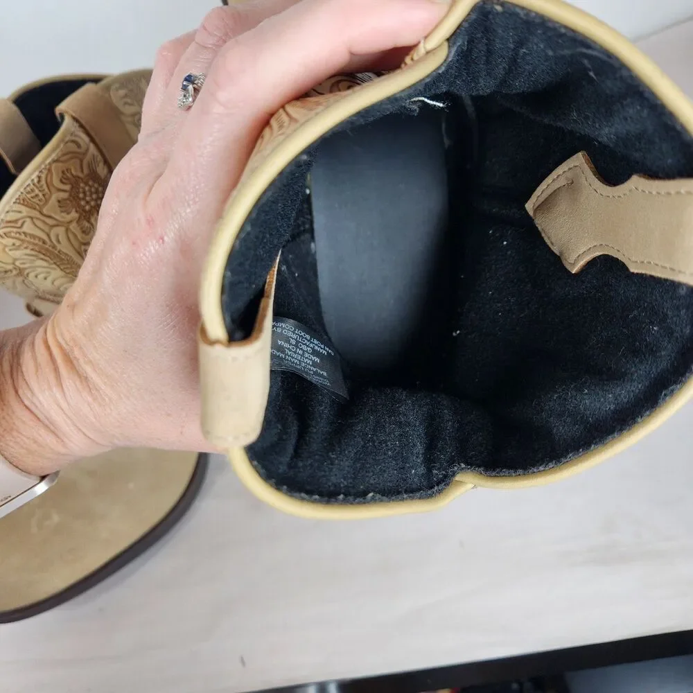 DINGO Brown Suede‎ Booties Women's Size 8.5 southwest ankle boots strap western
